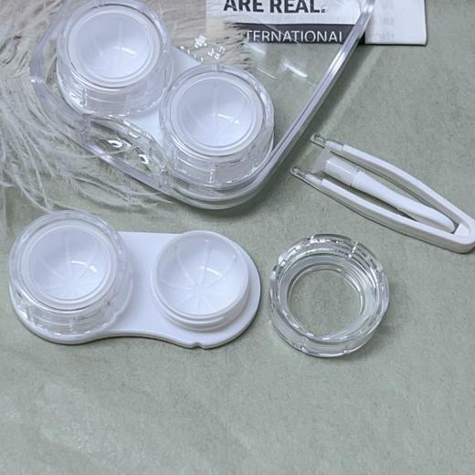 新款透明简约两幅装隐形眼镜盒护理盒美瞳盒8065 商品图2