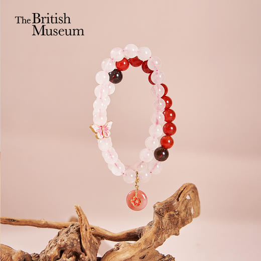 大英博物馆 东方梦境系列 蝶影醺梦粉晶玛瑙 手链 商品图0