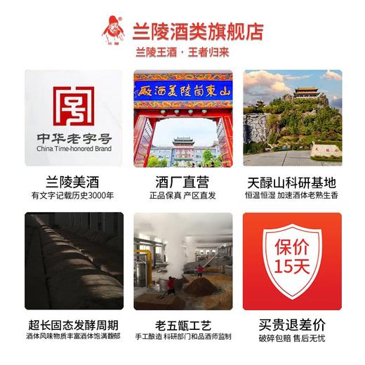 兰陵王酒 42度金牌手工酿造班礼盒 500mL*2瓶 浓香纯粮固态发酵白酒礼盒送礼 商品图4