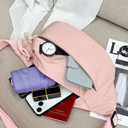 时尚腰包女韩版轻便尼龙布街头潮流百搭胸前包休闲旅行单肩斜挎包 商品图2