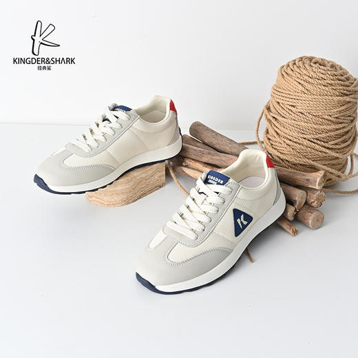 经典鲨2025年春季新品韩版男士拼色平底系带休闲鞋KF18-513011 商品图0