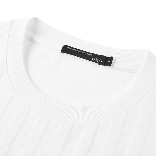 GXG男装  夏季双色时尚千鸟格提花休闲圆领短袖t恤男 商品图3