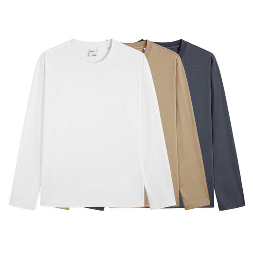 GXG男装 基础经典款多色打底舒适爽滑长袖圆领T恤 
 秋季热卖长袖打底衫 商品图4