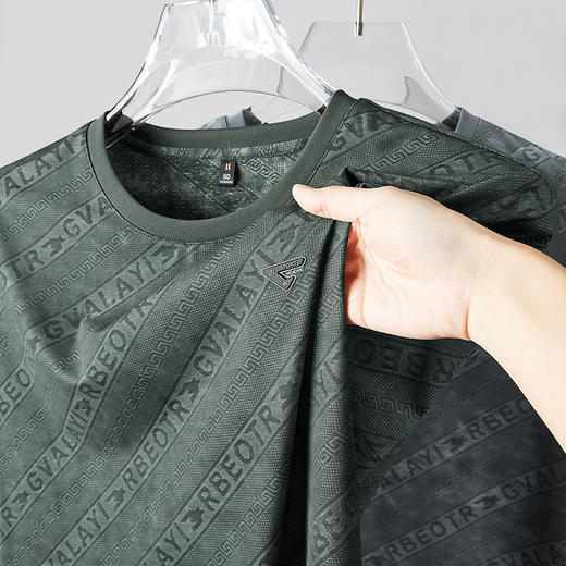 【棉质】【DKP】大依优型大码圆领T恤轻奢休闲短袖男宽松T恤上衣胖子 商品图2