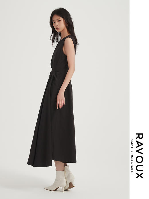 271139905腰打褶无袖连衣裙 商品图3