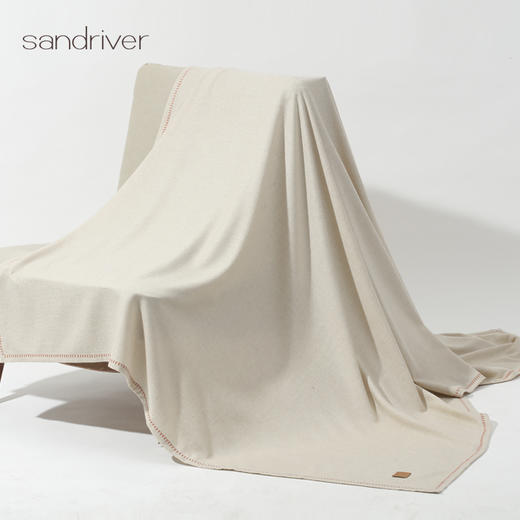 羊绒平纹折边撞色锁边毯子 SJF97P737N 商品图0