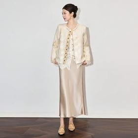 【高货wl】全新升级【铂金会员349/天猫469/差价120】(11814) 洛诗琳25新款民族风图案提花人丝麻高级感外套女精致上衣