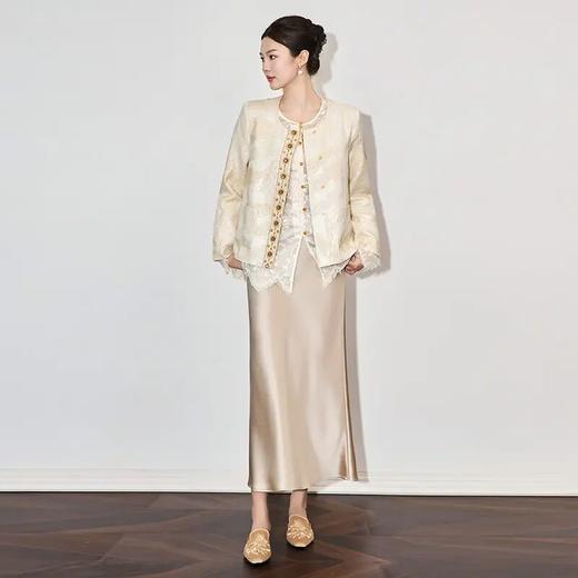 【高货wl】全新升级【铂金会员349/天猫469/差价120】(11814) 洛诗琳25新款民族风图案提花人丝麻高级感外套女精致上衣 商品图0