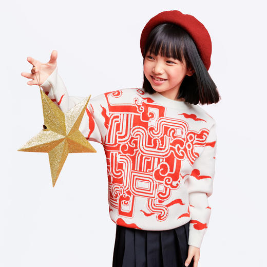 男女童圆领长袖针织衫春季新款安奈儿童装EM514006 商品图2