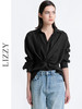 LIZZY春夏休闲时尚天丝V领扭结设计衬衫 商品缩略图2