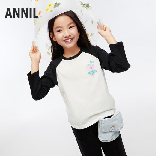 女童圆领长袖T恤春季新款安奈儿童装EG511181 商品图1