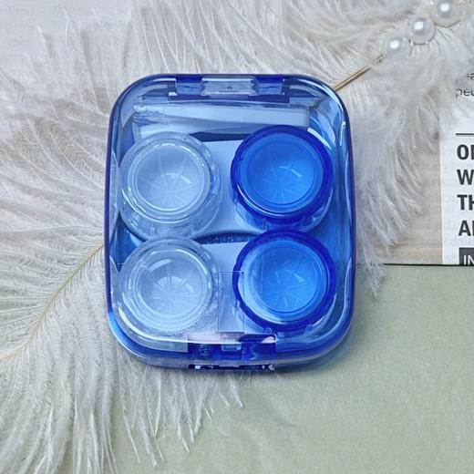 新款透明简约两幅装隐形眼镜盒护理盒美瞳盒8065 商品图1