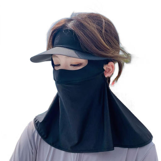 无痕全脸防晒口罩防晒面罩围脖式脸罩防紫外线脸基尼遮阳大帽檐 商品图4