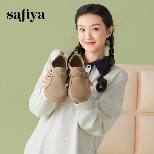 预售10天|Safiya/索菲娅2025春新款复古勃肯鞋深口懒人软底单鞋SFD1112272 商品图4