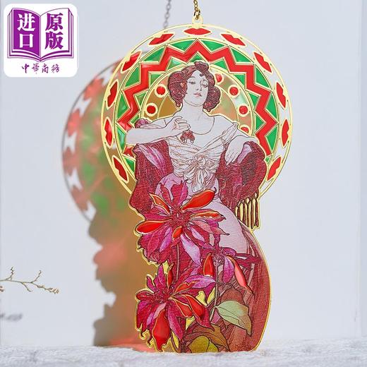 【中商原版】MUCHA穆夏宝石系列【全套四款】 半透明彩色玻璃窗风格金属书签经典名画艺术复古优雅高级新艺术运动文艺大师精美文创黄铜礼品 商品图2