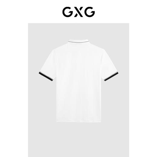 GXG夏季袖口撞色翻领简约小刺绣休闲Polo衫男短袖 商品图1