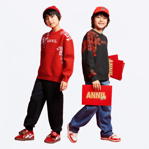 男童圆领长袖针织衫春季新款安奈儿童装EB514007 商品图3