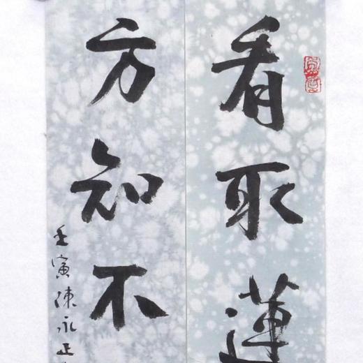 陈永正书法69x13CM《看取莲花净，方知不染尘》1.6平尺手写纸本宣纸作品[原作编号：SF0504] 商品图1