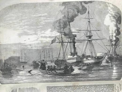 41.5*29cm！1854年 伦敦新闻画报 数百幅版画插图 真皮精装8开 商品图10