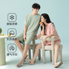 【重磅冰瓷棉】自然醒「时光清浅」轻运动可外穿睡衣情侣短袖短裤宽松薄款大码凉感冰瓷棉家居服带胸垫JLM 商品缩略图2