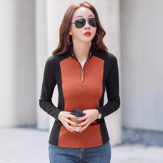 百媚生 棉质翻领长袖T恤82383 商品图1