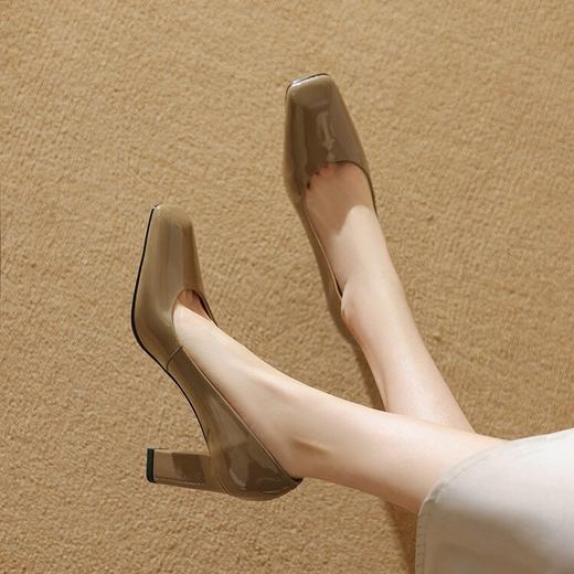 【预售5天】简约柔软通勤春夏季新款鞋子方头粗跟高跟鞋气质正装浅口单鞋女ZF&25081 商品图1