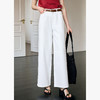 OLrain欧芮儿白色直筒牛仔裤女夏季2025年新款简约高腰显瘦阔腿裤 商品缩略图0