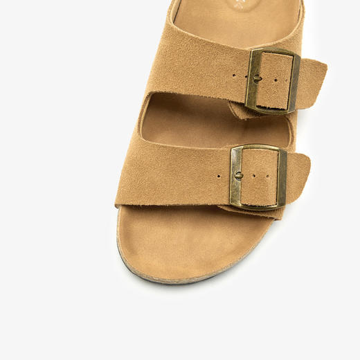 西遇勃肯凉拖鞋女新款夏季超火外穿软木底白色一字拖厚底凉鞋V0056420/V0056547 商品图5