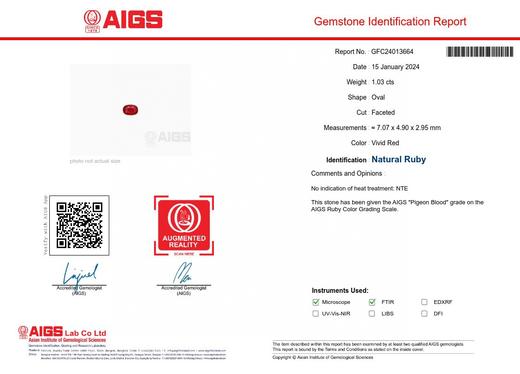 1.03ct刻面红宝石戒指 商品图4