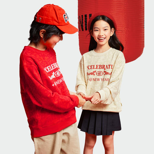 男女童圆领长袖卫衣春季新款安奈儿童装EM511004 商品图1