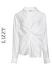 LIZZY春夏休闲时尚天丝V领扭结设计衬衫 商品缩略图4