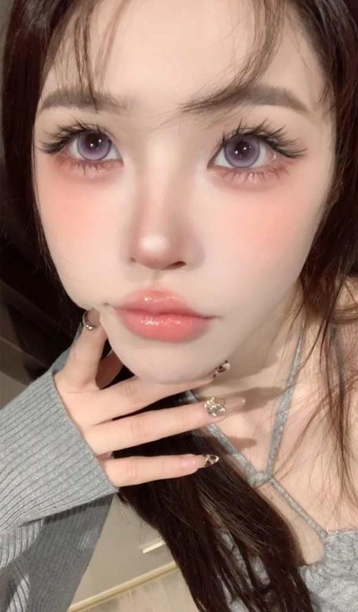 flowercolor 半年抛美瞳 泪钻粉紫 直径14.5mm着色13.8mm 商品图6