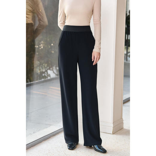 米思阳2025秋季新款简约时尚长款休闲裤高腰显瘦垂感直筒裤女5889 商品图3