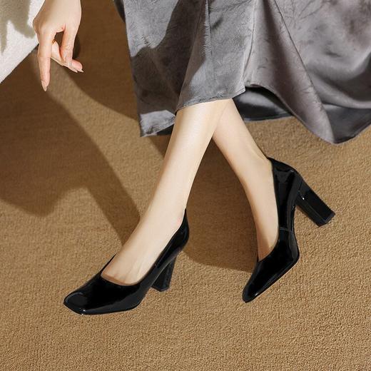 【预售5天】简约柔软通勤春夏季新款鞋子方头粗跟高跟鞋气质正装浅口单鞋女ZF&25081 商品图2