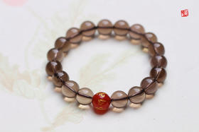 烟晶手串，珠径10mm