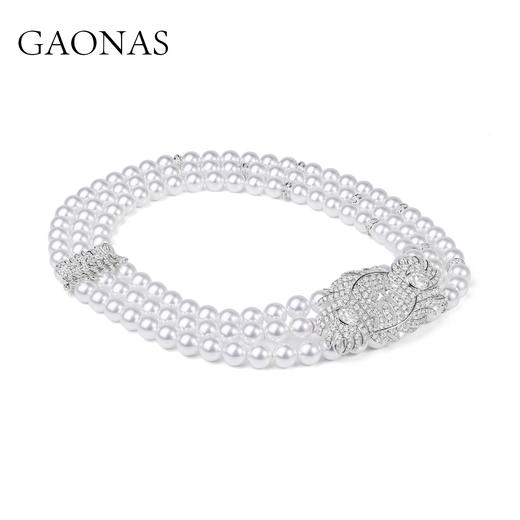 GAONAS 羽翎珠华 臻奢羽毛白色珠项链11212XW 商品图1