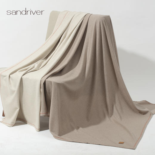 羊绒平纹折边撞色锁边毯子 SJF97P737N 商品图2