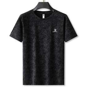 【棉质】【DG】大依优型大码泼墨做旧复古短袖T恤男士加大码薄款打底衫半袖衫上衣