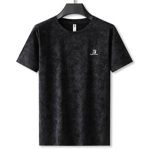 【棉质】【DG】大依优型大码泼墨做旧复古短袖T恤男士加大码薄款打底衫半袖衫上衣 商品图0