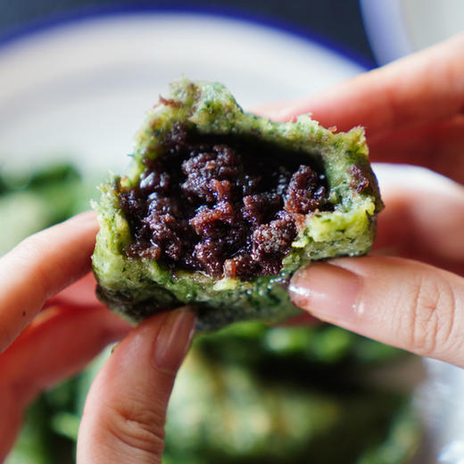 优选|江南手工艾草青团 豆沙/芝麻/咸香清明饺 艾香清新 馅料饱满 Q弹软糯  6个*2袋 商品图2