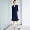 IWY/春装新款职业连衣裙女时尚通勤西装裙气质百搭藏青色工作服Q1272 商品缩略图1