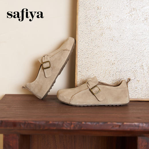 预售10天|Safiya/索菲娅2025春新款复古勃肯鞋深口懒人软底单鞋SFD1112272 商品图3