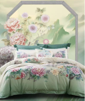 富安娜国绣独幅床单四件\国色系列·锦绣山河