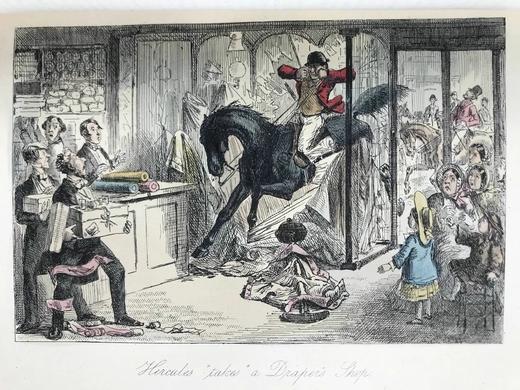 约1900年 瑟蒂斯《司彭吉先生的运动之旅》 约翰·里奇近百幅版画插图（含多幅彩色） 漆布精装大32开 商品图5