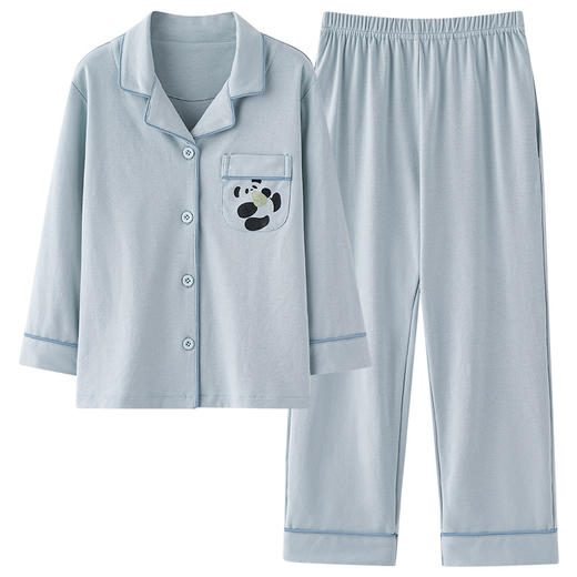 【专柜大牌品质】儿童春秋全棉睡衣 中大童翻领纯棉家居服套装 商品图3