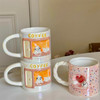 【敲高颜值】可爱珠光浮雕小狗马克杯少女心高颜值陶瓷杯情侣早餐咖啡杯水杯子。ry 商品缩略图2