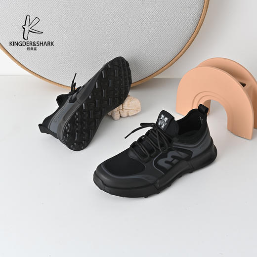 经典鲨2025年春季新款男士系带透气跑步休闲鞋KW10-513011 商品图3