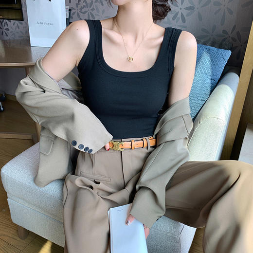 【新款宽肩吊带背心内搭 】夏季修身百搭遮副乳 外穿打底衫上衣女  商品图5