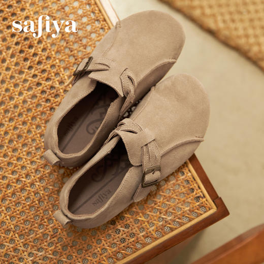 预售10天|Safiya/索菲娅2025春新款复古勃肯鞋深口懒人软底单鞋SFD1112272 商品图1