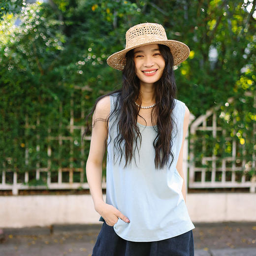 * 绽放旅行女装114朵/2025春夏U型领汉麻棉多色叠穿透气轻薄背心 商品图3